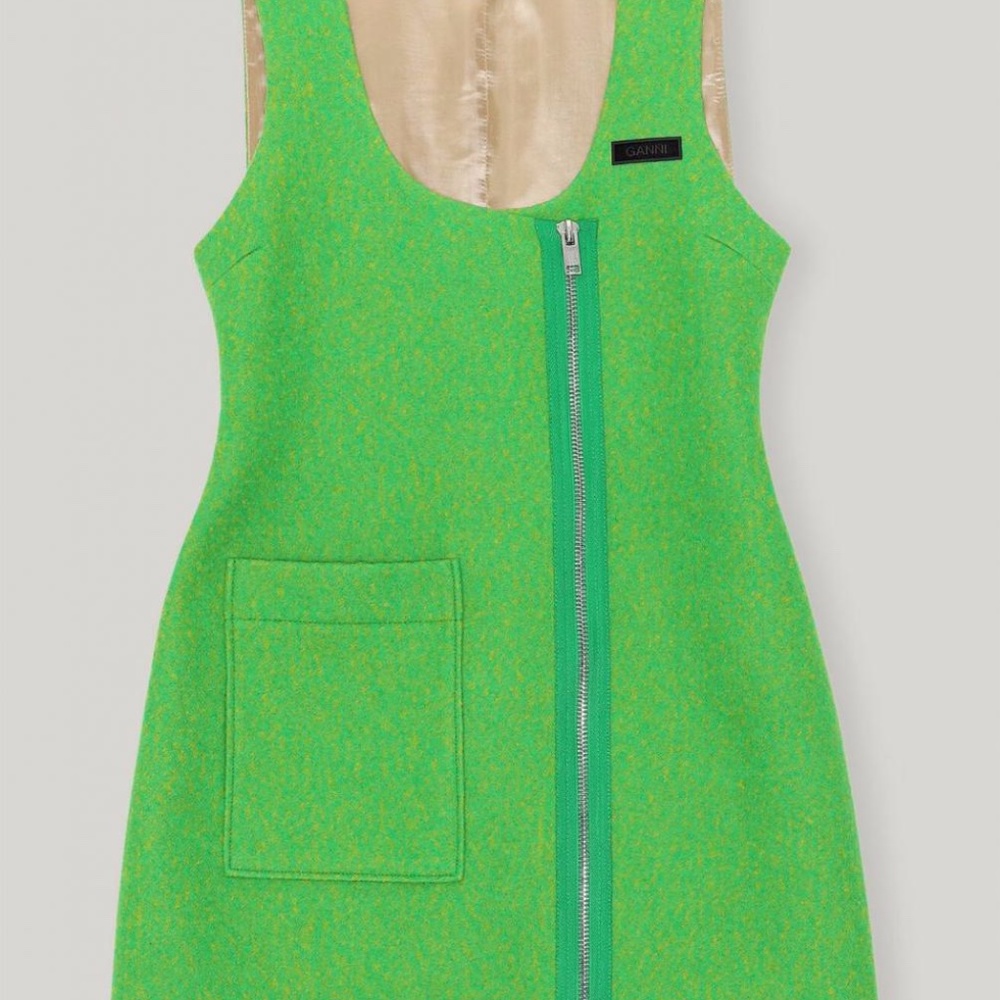 Ganni Zip-Up Asymmetric Dress